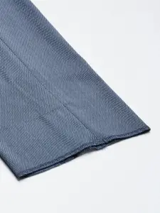 Van Heusen Men Blue Solid Slim Fit Formal Trousers