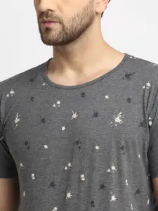 MACK JONNEY Men Set Of 2 Grey & Olive Green Printed T-shirt