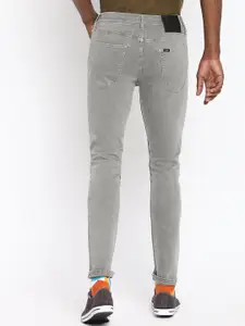 Lee Men Grey Slim Fit Stretchable Cropped Jeans