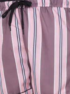 FashionRack Women Purple & Pink Set Of 2 Printed Lounge Shorts