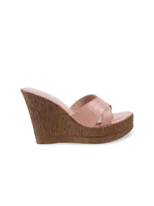 Catwalk Tan Textured Wedge Sandals