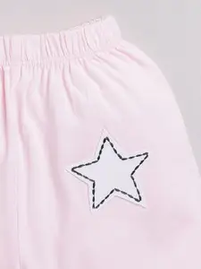 Nottie Planet Boys Red & Pink Printed Pure Cotton T-shirt With Shorts