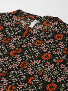 Stylum Women Black Ethnic Motifs Printed Kurta