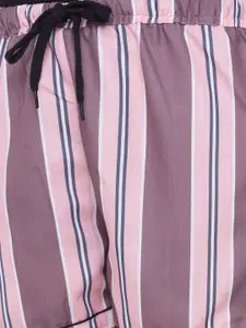 FashionRack Women Lavender & Blue Set of 2 Printed Lounge Shorts