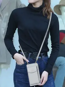 THE CLOWNFISH Siona Grey Solid Leather Zip Around Wallet