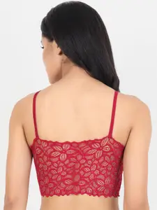 Lebami Maroon Floral Bralette Bra 527_Wwine_32B