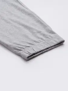 ADIDAS Men Grey Melange Essentials Logo Running Joggers