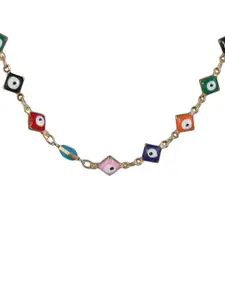 EL REGALO Gold-Toned  Blue Afghan Evil Eye Necklace