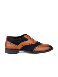 LA BOTTE Men Tan Colourblocked Suede Brogues