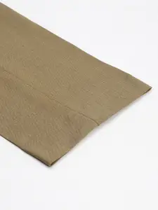 Park Avenue Men Light Khaki Solid Mid Rise Formal Trousers