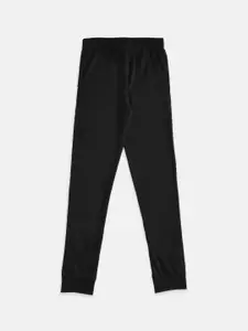 Pantaloons Junior Boys Black & Yellow Pack Of 2 Solid Pure Cotton Joggers