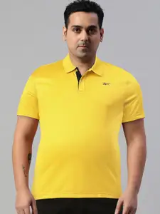 Reebok Men Yellow Brand Logo Polo Collar Speedwick T-shirt