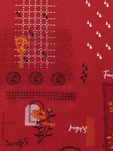 AKKRITI BY PANTALOONS Rust & White Floral Midi Dress