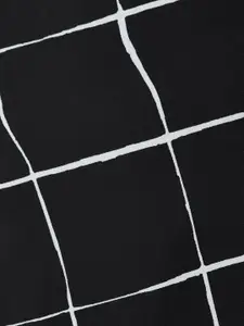 Annabelle by Pantaloons Black Checked Formal Midi Fit & Flare Dress With Belt