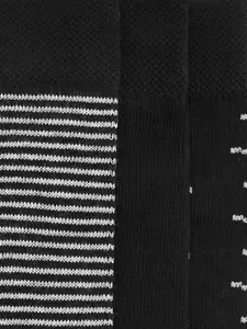 RICHARD PARKER by Pantaloons Men Pack Of 3 Black & White Patterned Calf Length Socks