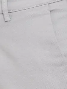 Turtle Men Grey Ultra Slim Fit Cotton Trousers