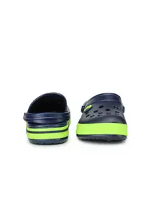 ABROS Boys Navy Blue & Green Rubber Clogs