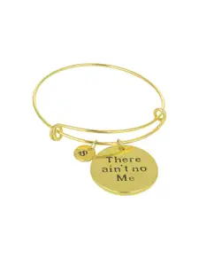 Arendelle Women Set of 2 Gold-Toned Bangle-Style Bracelets