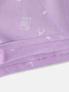 Allen Solly Junior Girls Purple Printed Pure Cotton Shorts