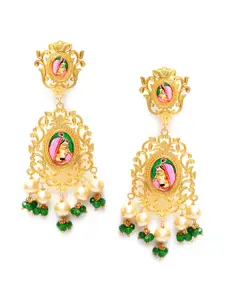 PANASH Gold-Toned Contemporary Jhumkas Earrings