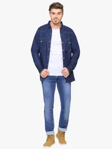 Southbay Men Blue Smart Slim Fit Cotton Casual Shirt