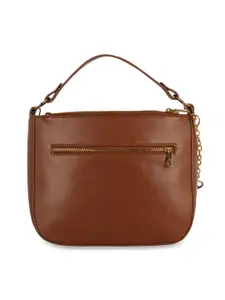 Baggit Tan Textured Structured Satchel