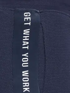 SPYKAR Men Navy Blue Solid Slim-Fit Cotton Track Pants
