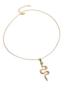 SOHI Gold-Plated Snake Pendant With Chain