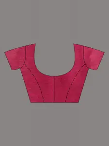 Charukriti Green & Pink Striped Pure Cotton Saree