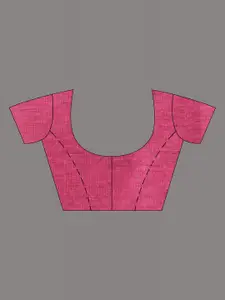 Charukriti Mustard & Pink Woven Design Pure Cotton Saree