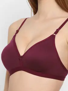 Floret Burgundy & Navy Blue Set Of 2 Non Wired Lightly Padded Bra