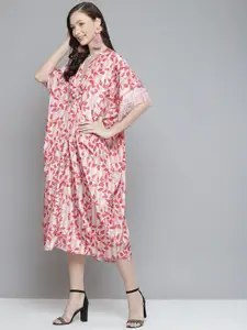 SASSAFRAS Pink & Red Floral Maxi Dress