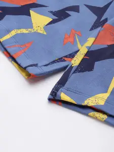 HRX by Hrithik Roshan Men Blue & Yellow Printed Sports Shorts