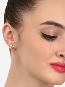 Zaveri Pearls Set Of 3 Rose Gold-Toned & Plated CZ-Studded Contemporary Studs Earrings