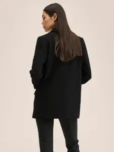MANGO Women Black Solid Oversized Design Blazer