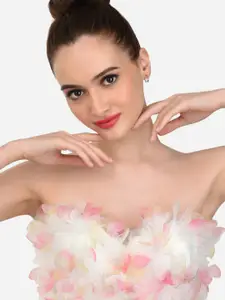 Zaveri Pearls Set of 2 Rose Gold-Plated Studs