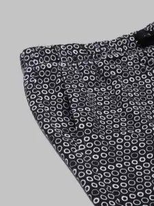 Enamor Women Black Printed Cotton Loose Fit Sports Shorts