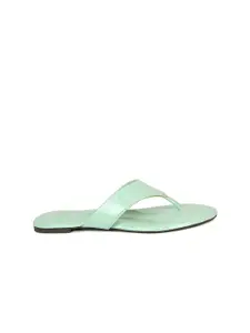 Inc 5 Women Green T-Strap Flats