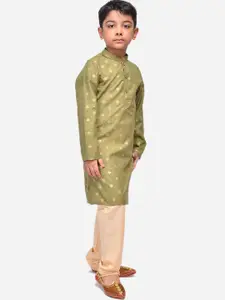NAMASKAR Boys Silk Blend Printed Kurta