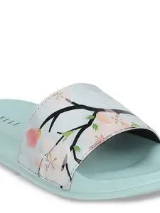 ELLE Women Green Printed Sliders