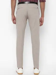 Allen Solly Men Beige Checked Slim Fit Trousers