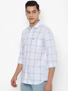 Allen Solly Men Blue Slim Fit Windowpane Checks Checked Casual Shirt
