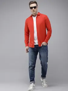 SPYKAR Pure Cotton Cutaway Collar Slim Fit Casual Shirt