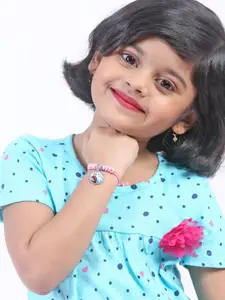 EL REGALO Girls Set Of 2 Pink & Blue Charm Bracelet