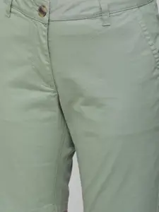 Woodland Women Green Regular Fit Cotton Shorts