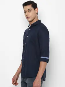 Allen Solly Men Navy Blue Slim Fit Casual Shirt