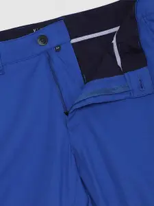 Van Heusen Sport Men Blue Solid Slim Fit Cotton Trousers