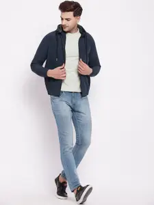 Camey Men Navy Blue Lightweight Tailored Jacket