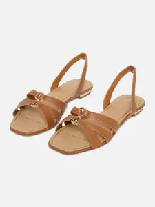 ALDO Women Brown Open Toe Flats