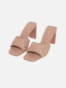 ALDO Women Nude-Coloured Quilted Block Heels